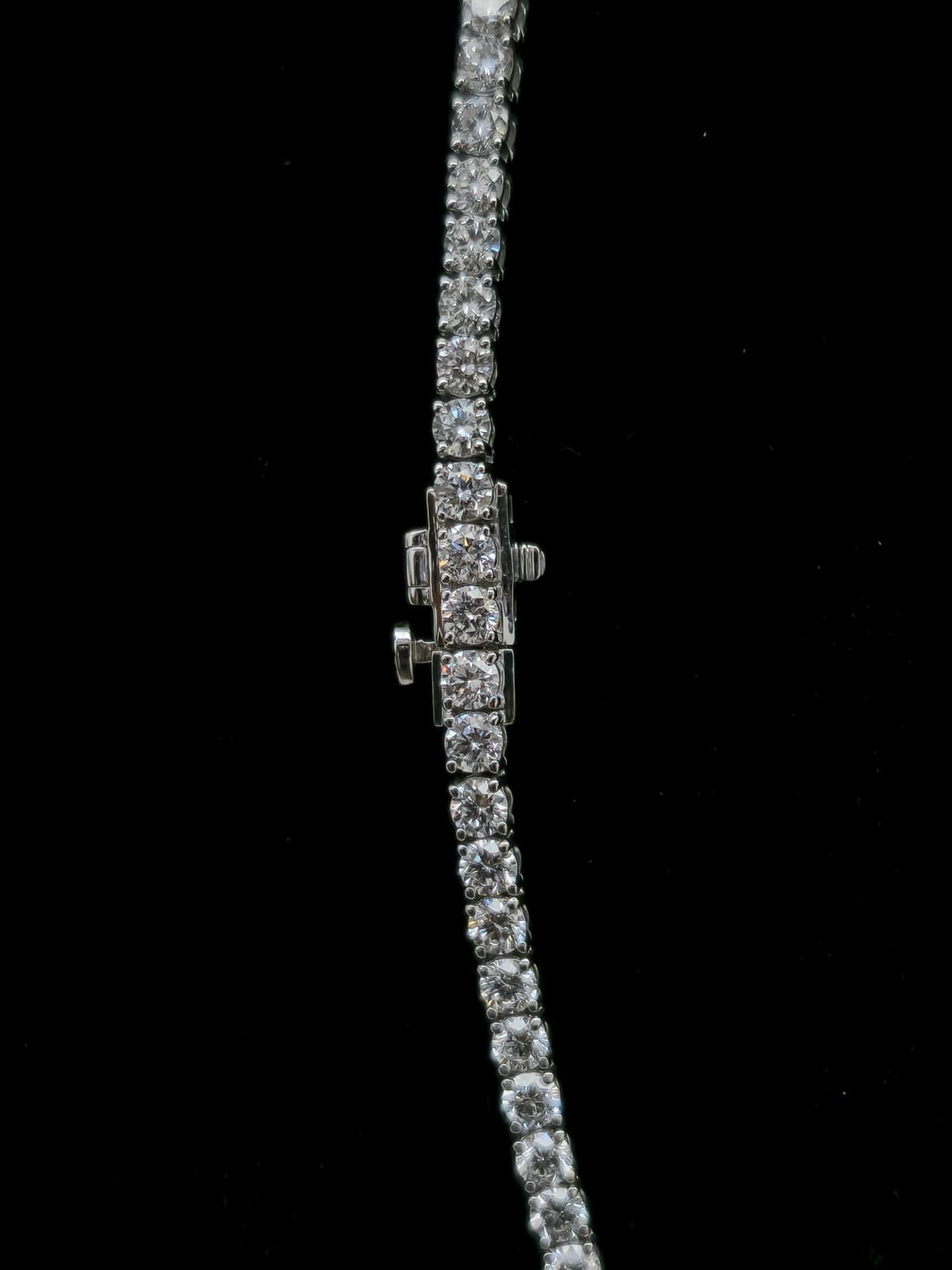 13.00 Ct Lab Grown Diamond Tennis Necklace 14k White Gold E F VVS 17 Inch