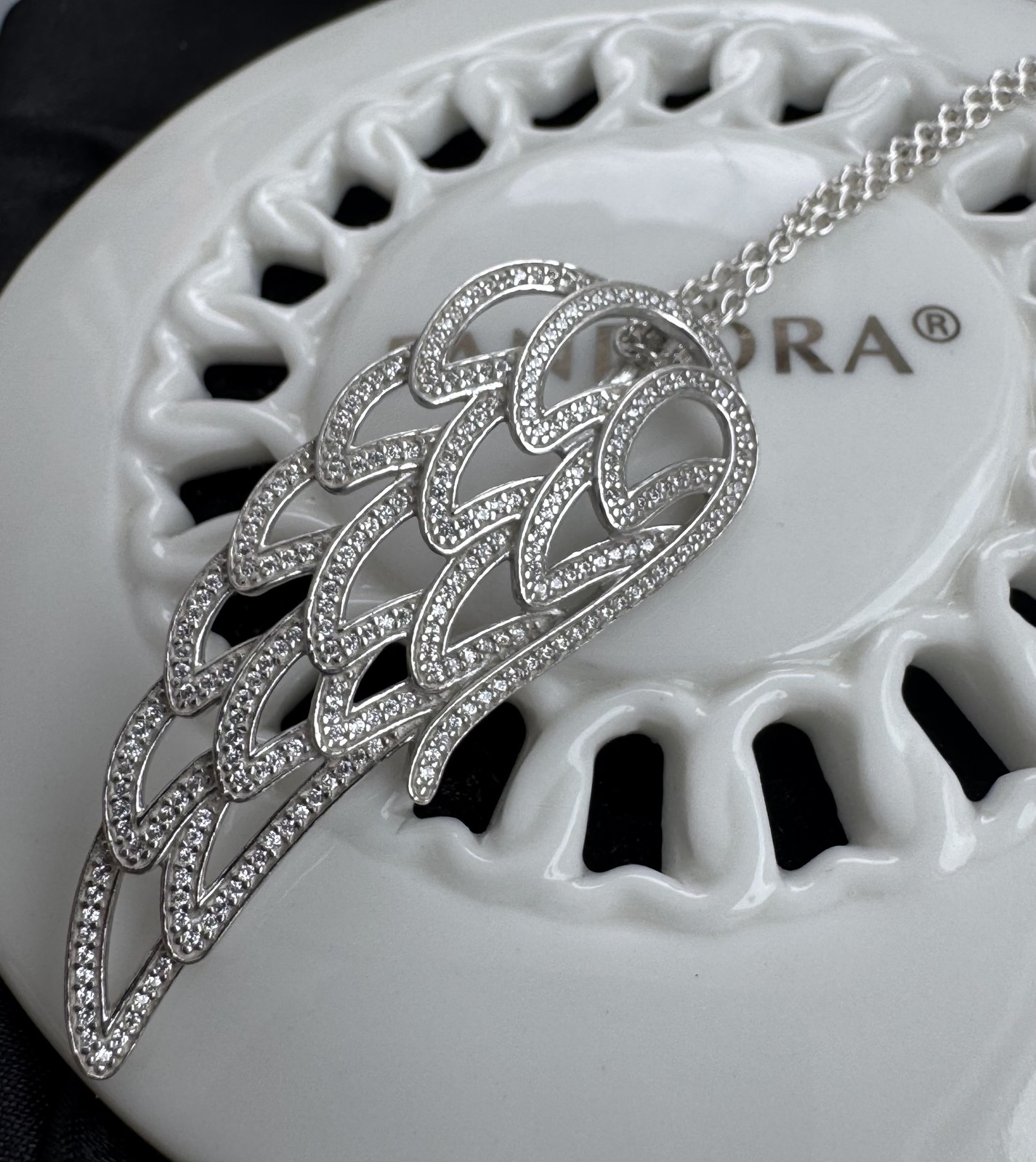 Authentic Pandora Angel Wing Chain Necklace #390374CZ-90 cm / 35.4 in