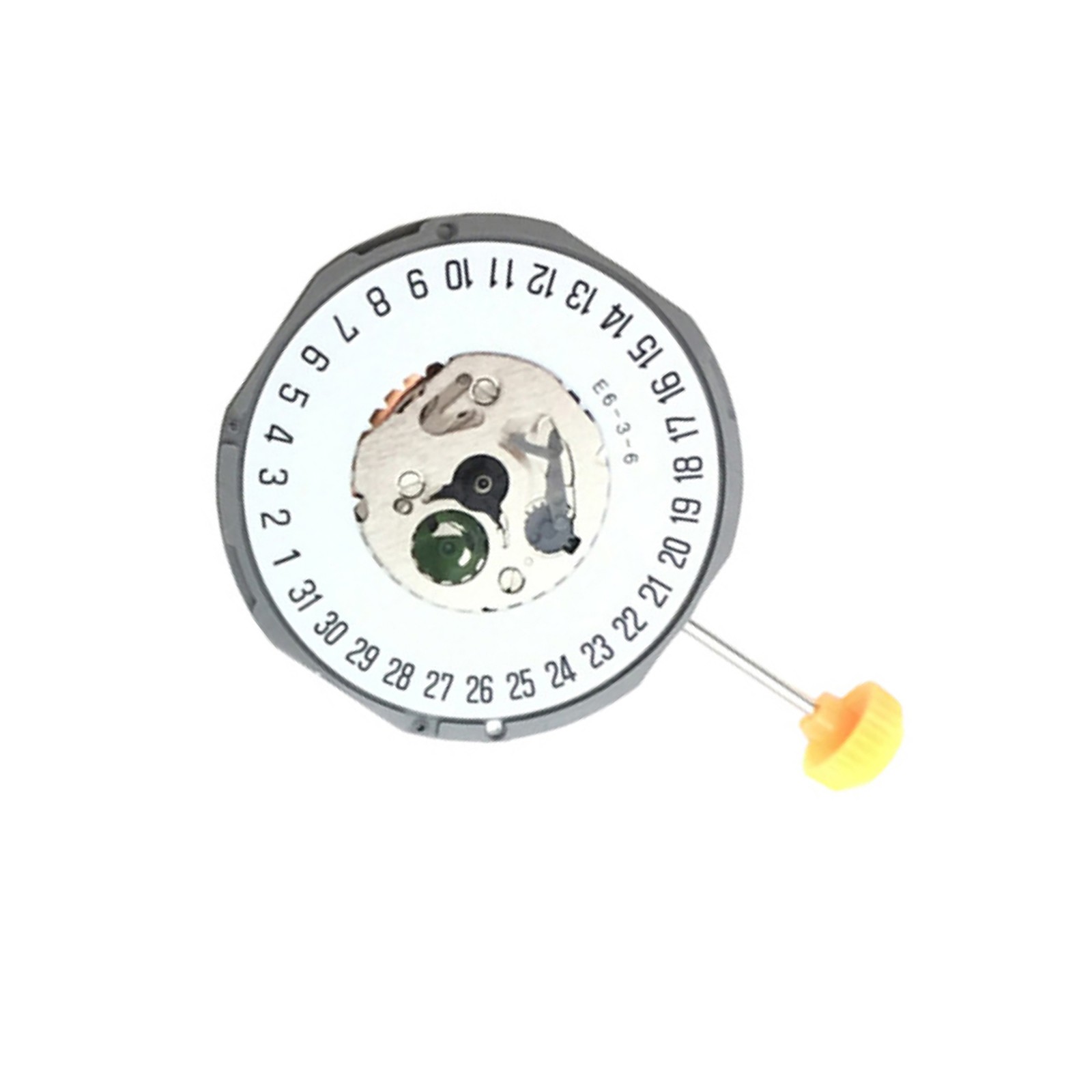 3-Hand 2.75mm Thickness Quartz Watch Movement Day@3/6 White-Dial For Miyota 1M12