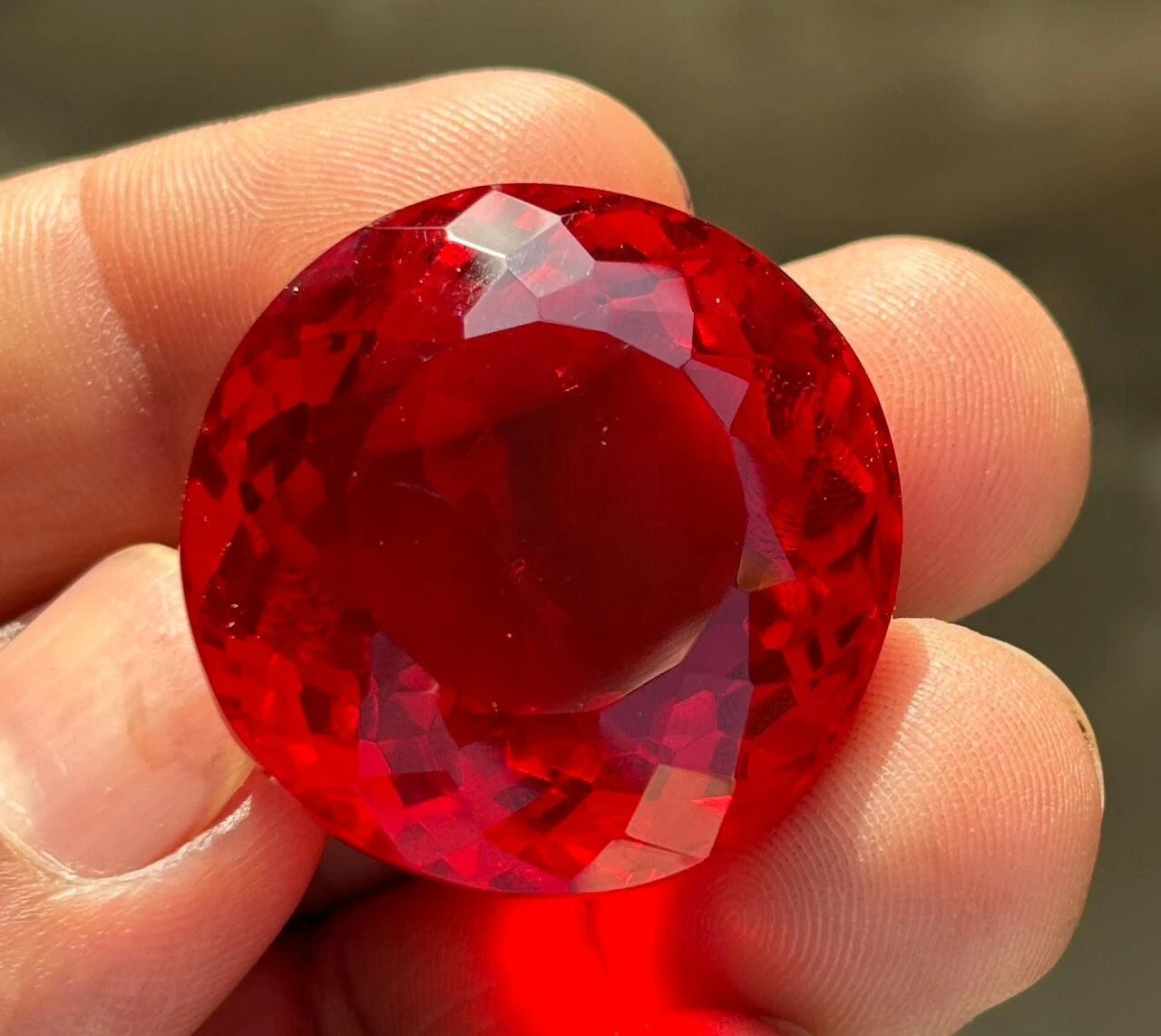 120 Ct+ Natural Red Topaz Round Cut Brazilian GIE Certified Loose Gemstone A+