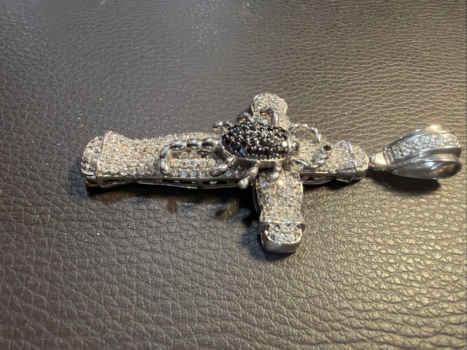 Beautiful 925 Sterling Silver large Zirconia Cross pendant 3.3/4 x 2, 7/8 inches