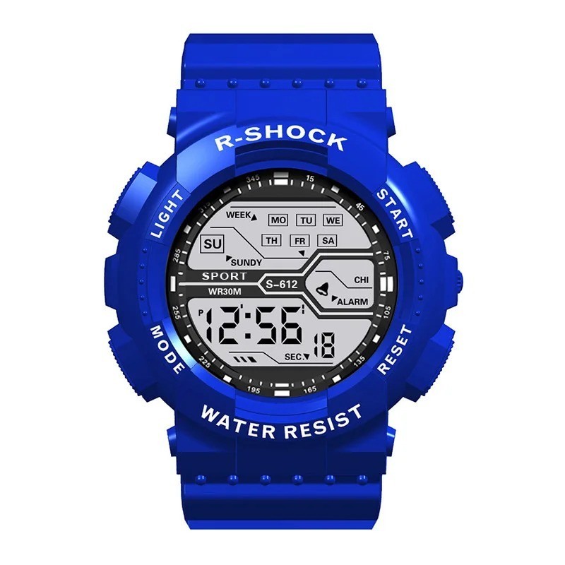 Men’s Digital Sports Watch LED Waterproof Shock Resistant Large Screen Wrist