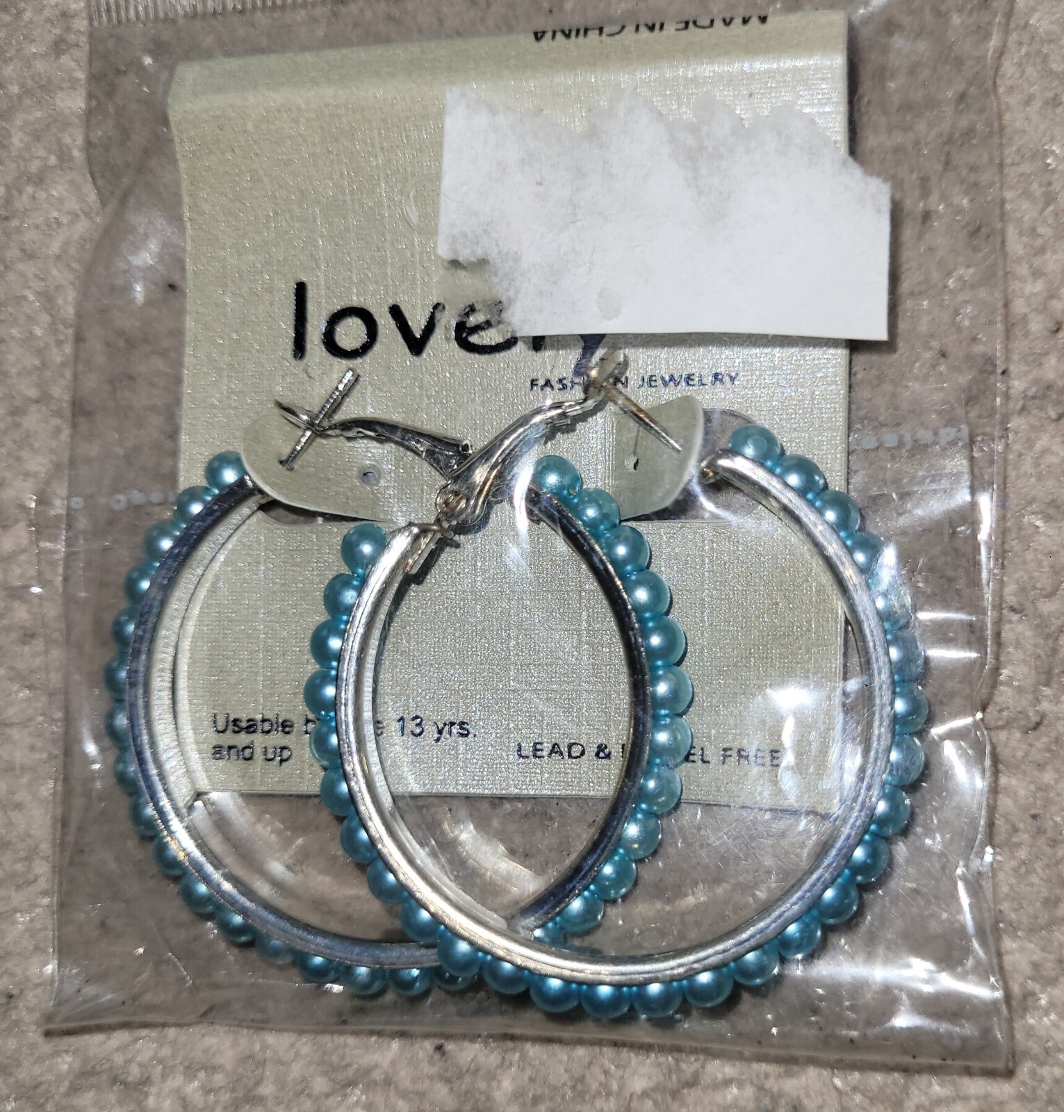 Lovely Brand Lead And Nickel Free Large Blue Hoop Earrings