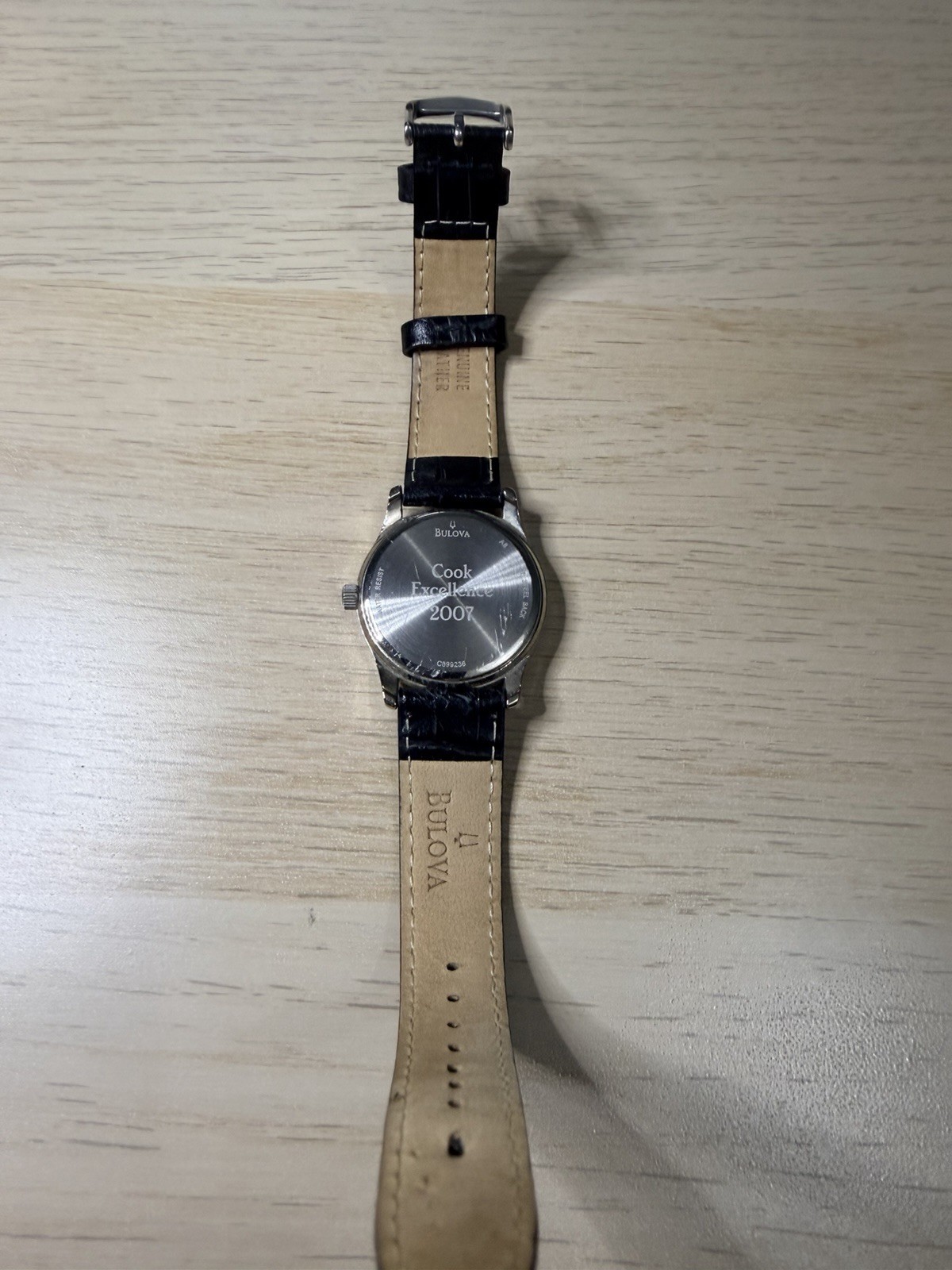 Bulova 96T58 Lady’s Watch 2007 Silver Dial Black Leather Band. Needs Battery