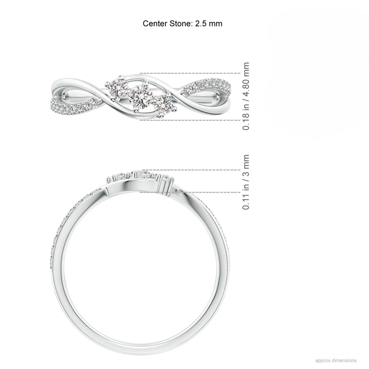Engagement Ring Round 0.25 Carat Lab Created Diamond PT950 Platinum Band 4 4.5 5