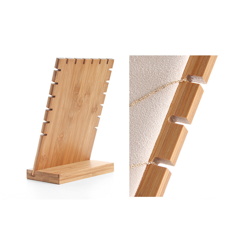 Bamboo Jewelry Pendant Necklace Display Holder Rack Organizer Storage Case