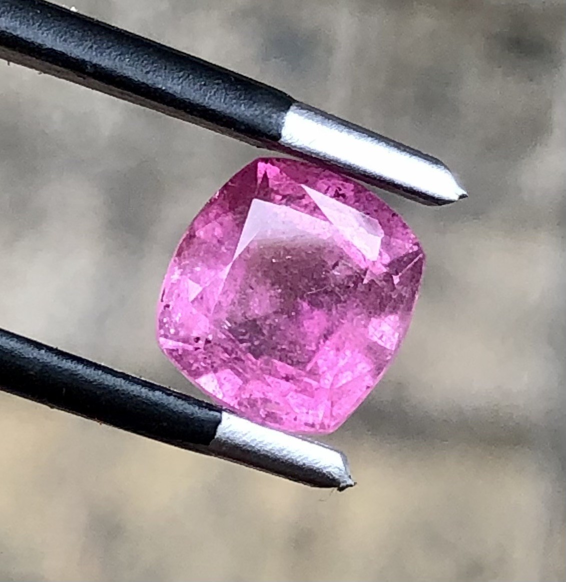 2.35 Ct Natural Faceted Cushion Cut Pink Rubellite Loose Gemstone Afghanistan