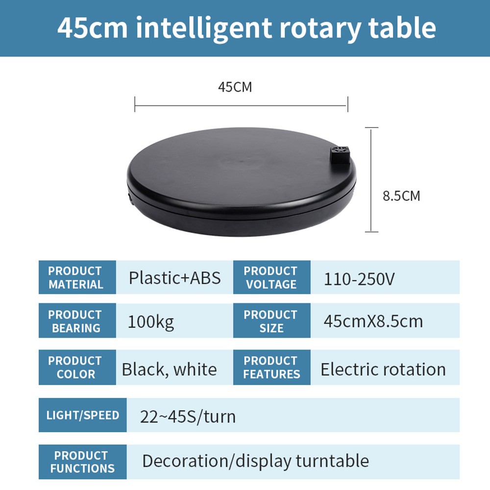 45CM/17.7in Motorized Rotating Display Stand Display Base 360°Rotatable Ele YNHJ