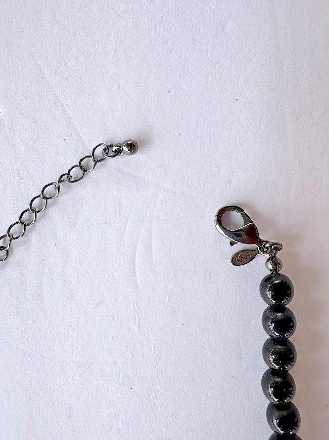 Vintage Premier Designs Crochet Black Pendant Necklace Brooch RETIRED