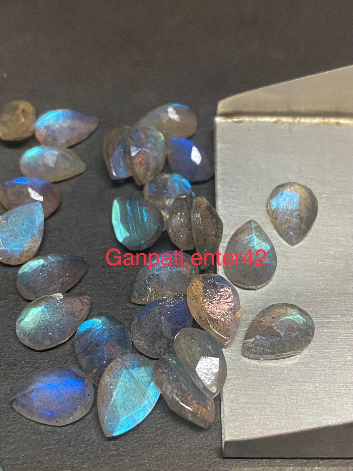 Natural Labradorite Faceted Pear Cut 14×10 MM 1 Pcs Lot Loose Gemstone E
