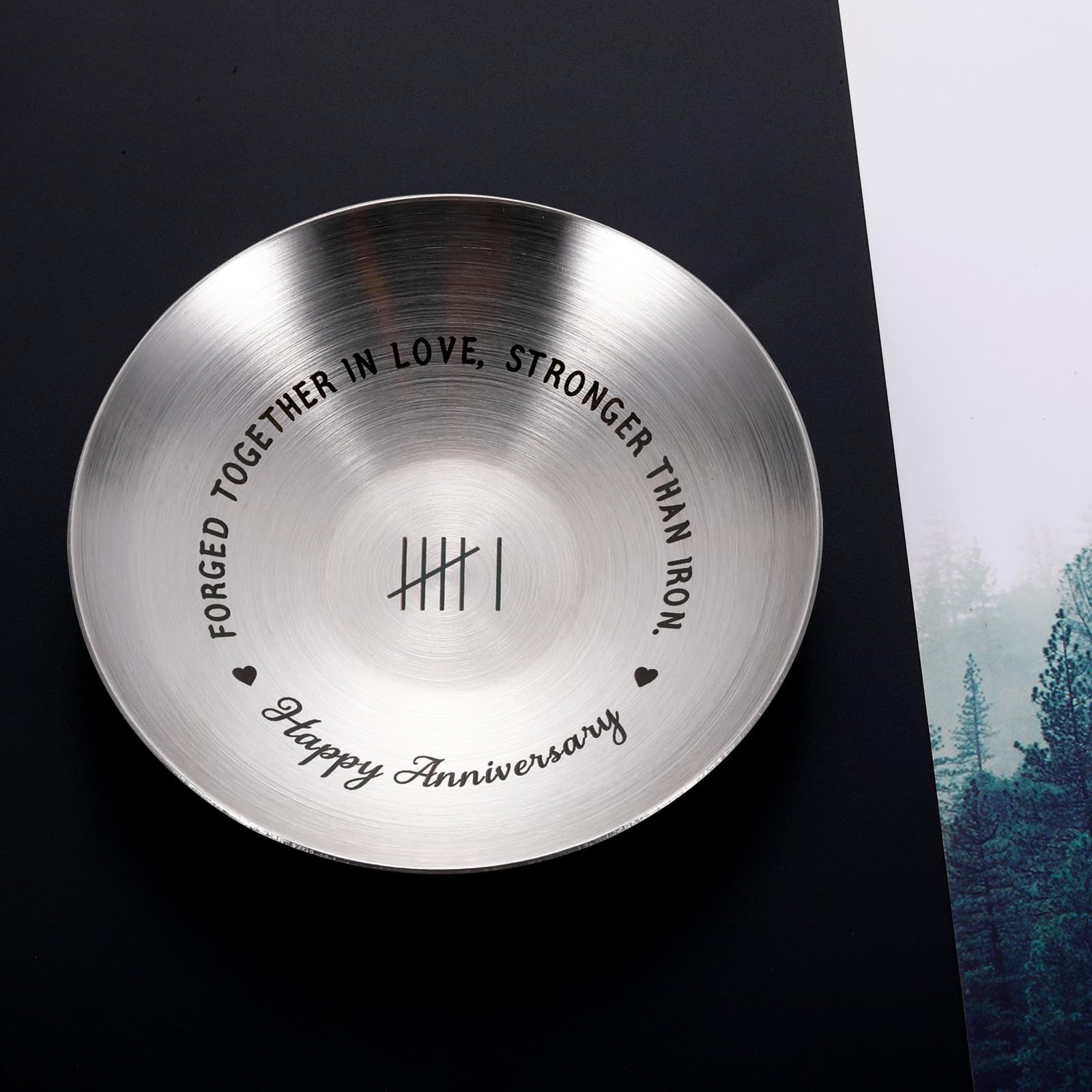 6th Anniversary Iron Gifts for Couples | Jewelry Tray, Ring Holder for Him & Her