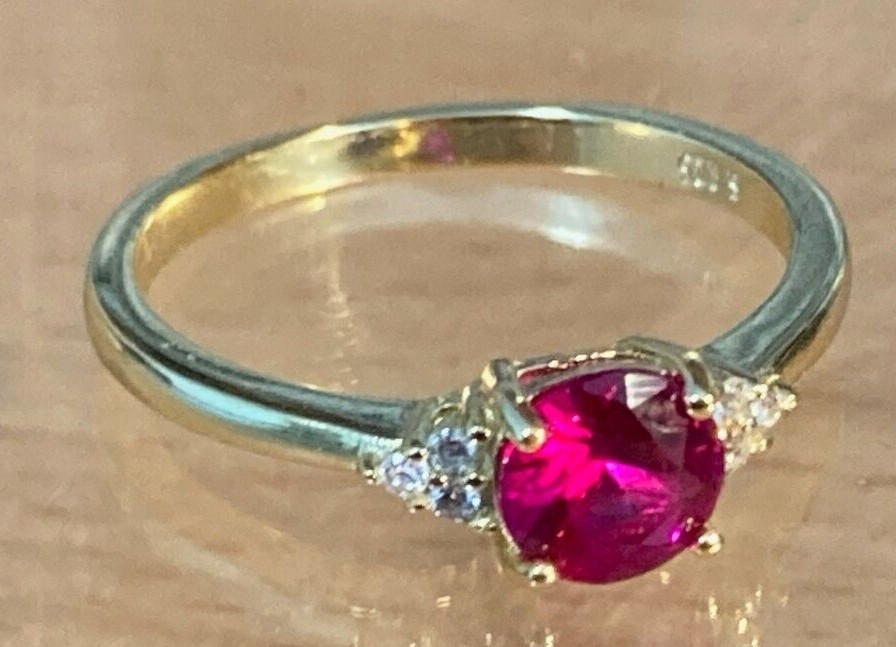 Sapphire & Ruby Rings Solid Silver 14k Gold or Rhodium Finish Sizes 6 to 10 US