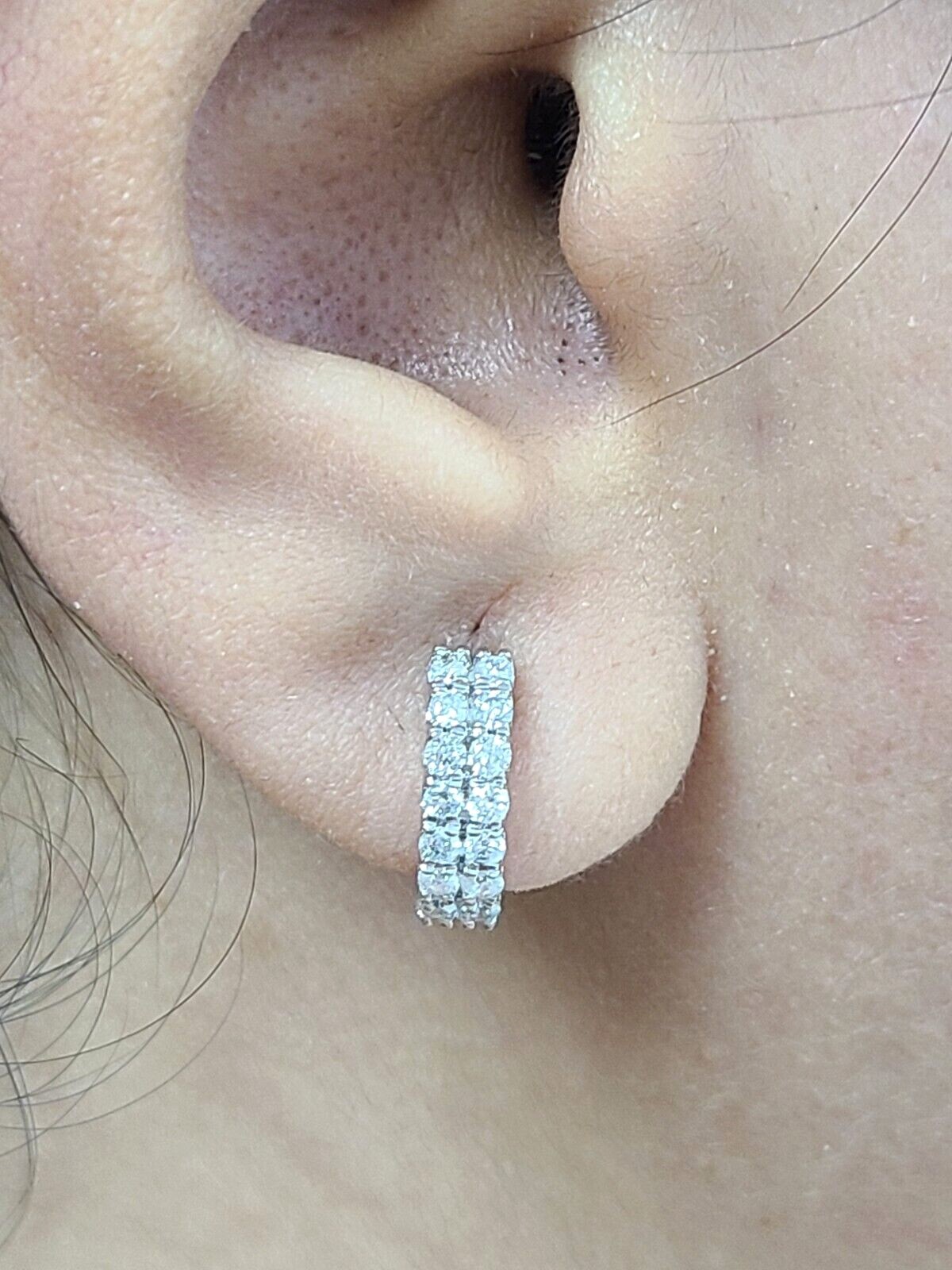 STEAL DEAL! 0.70 Carat Natural Round Diamonds Hoops Huggies Earrings in 14k Gold