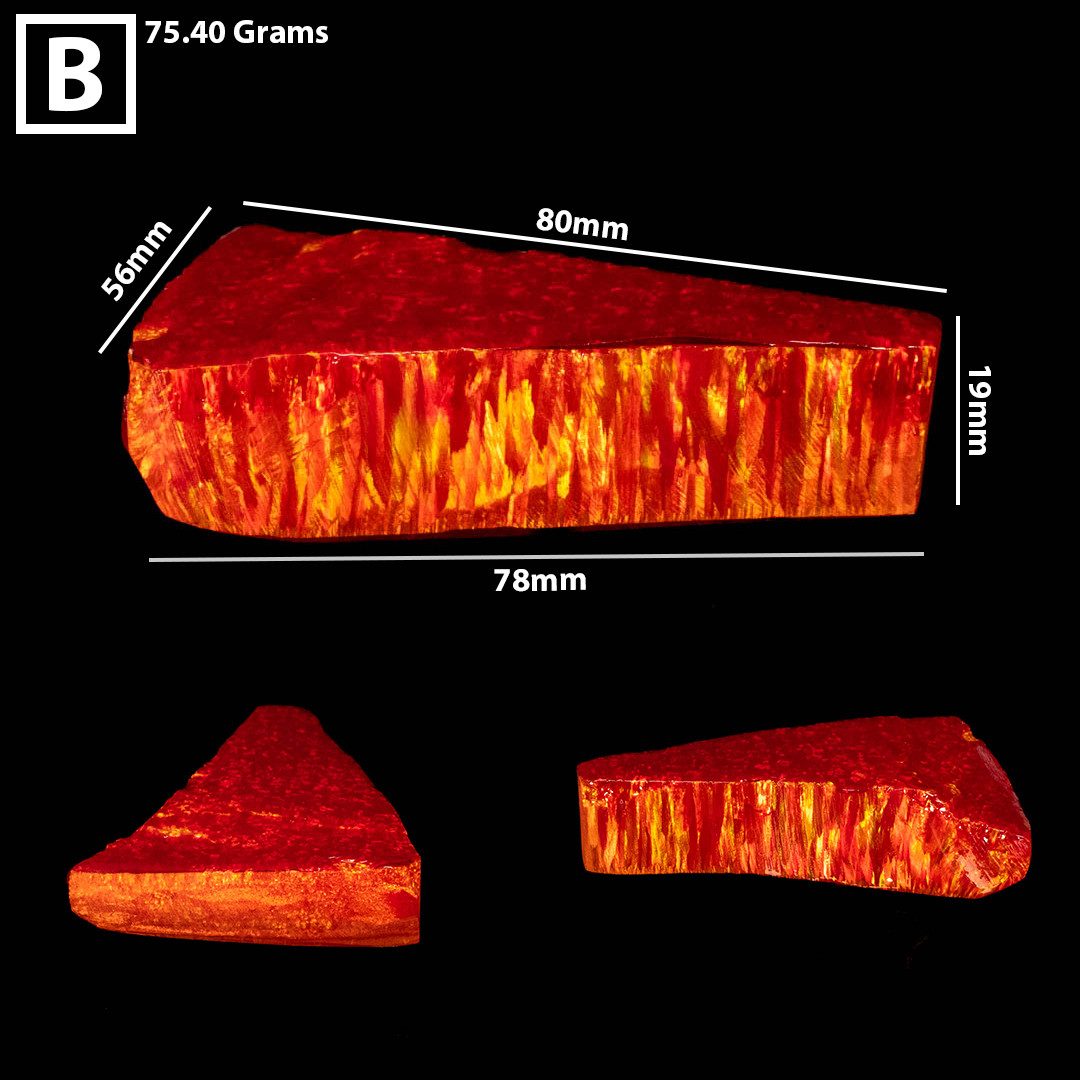 Tangerine Synthetic Opal Rough Slab | Astral Opal™ Lab-Created Gemstone