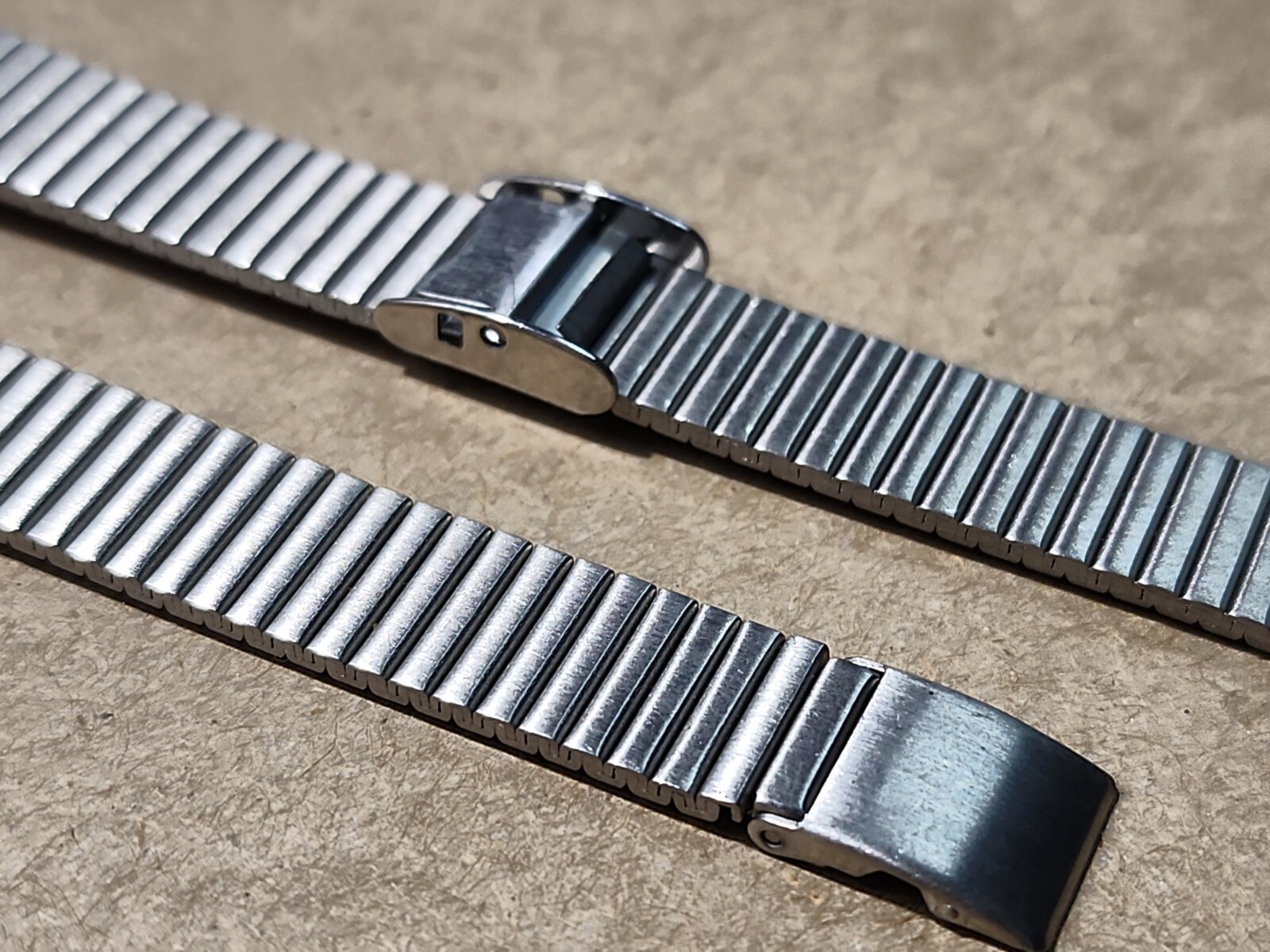 Ladies Vintage NOS Speidel 10-13mm 2 Piece Stainless Sliding Clasp Watch Band