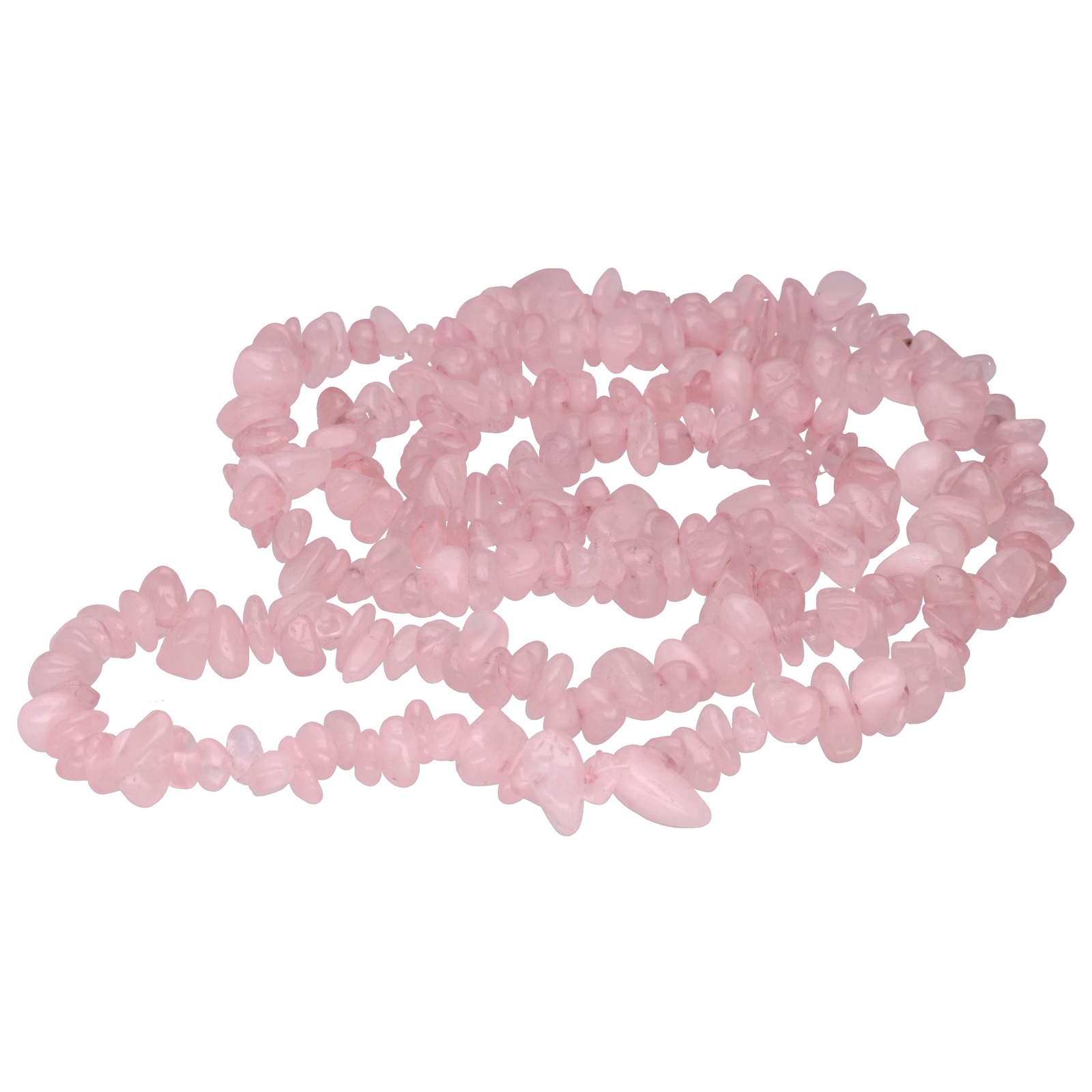 Rose Quartz Sliver Necklace Long Endless No Clasp Gemstone Healing Stone 90cm