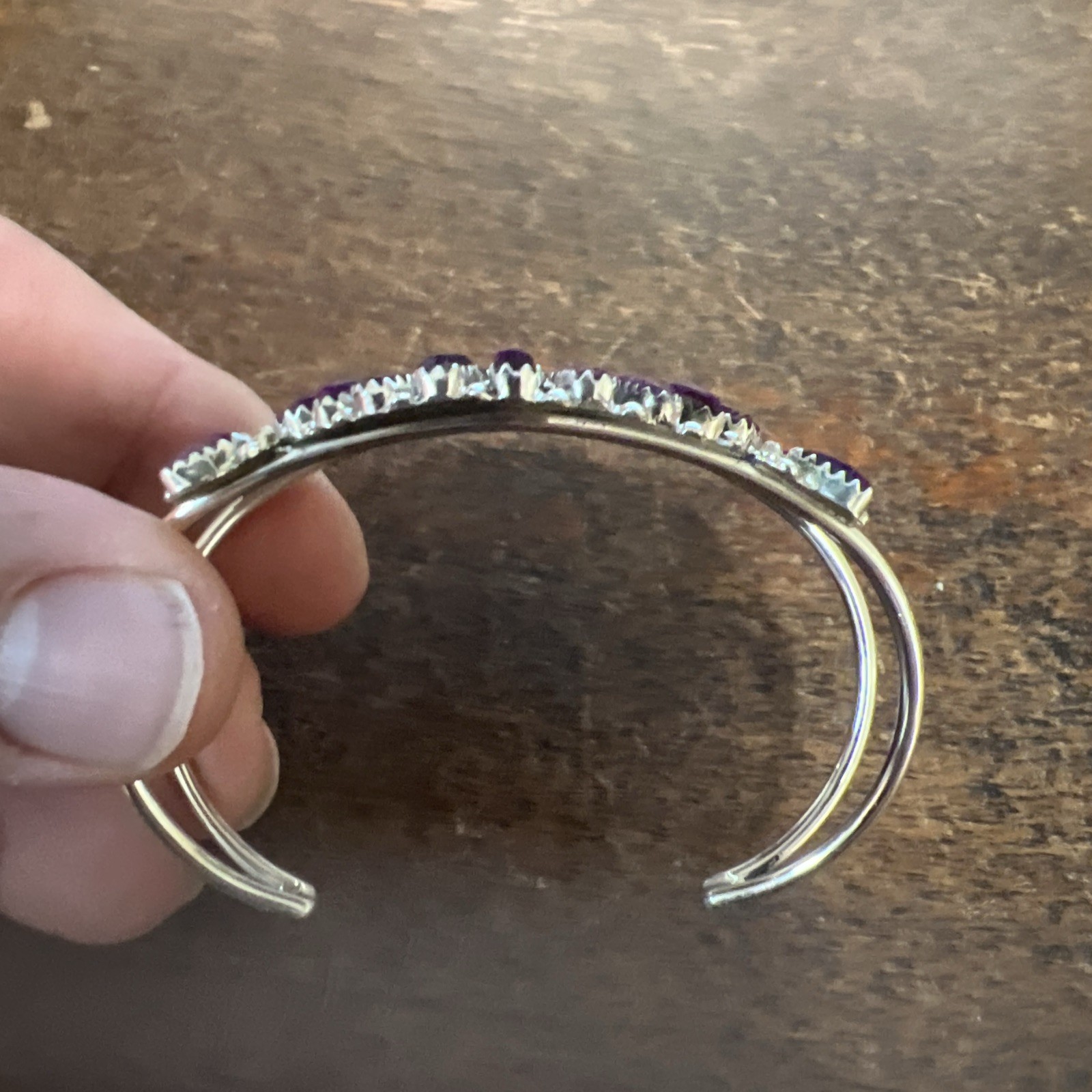 Native American Navajo Bracelet Sugilite Purple Turquoise Cluster Cuff Zuni #C