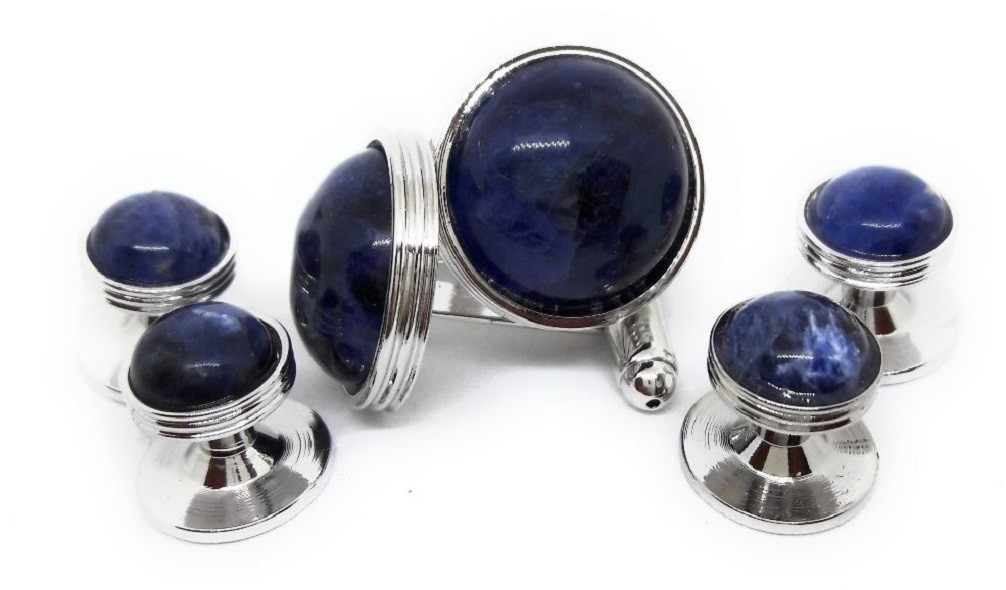 SODALITE CUFFLINKS AND TUXEDO STUDS MANUFACTURERS DIRECT PRICING