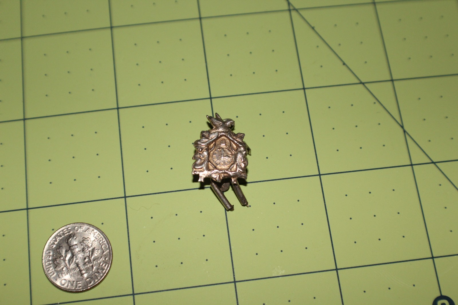 mexico un MARKED STERLING SILVER 3D CUCKOO CLOCK CHARM PENDANT coocoo bird birds