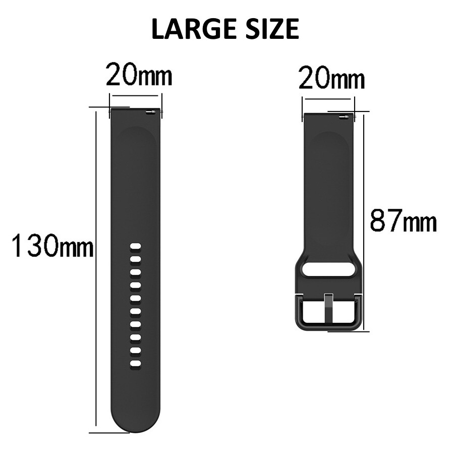 For Samsung Galaxy Watch 3 41mm Active 2 40mm 44mm Silicone 20mm Soft Band Strap