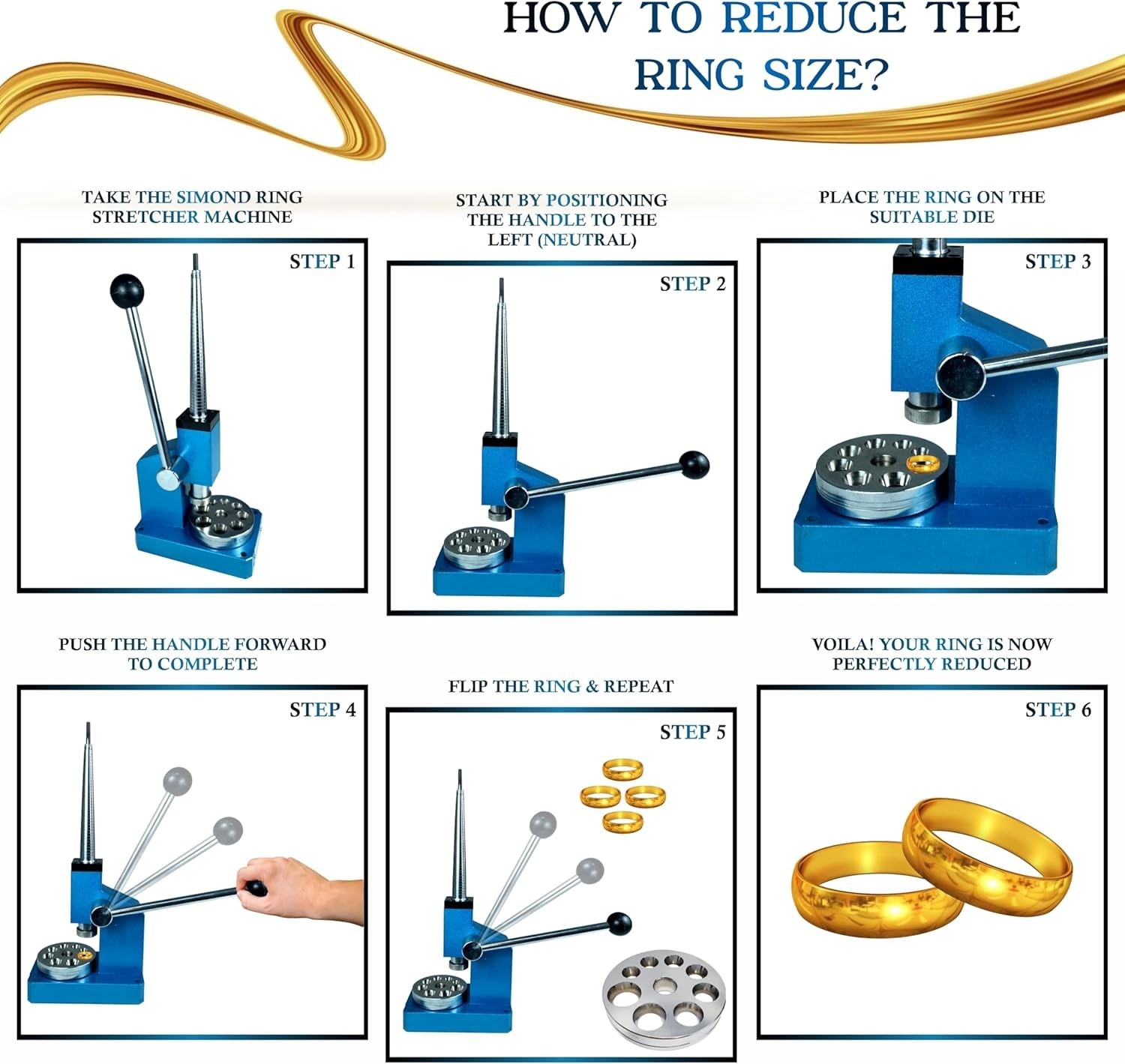 Ring Stretcher Enlarger Reducer Jewelry Bench Top Sizer Band Sizing Repair Tool