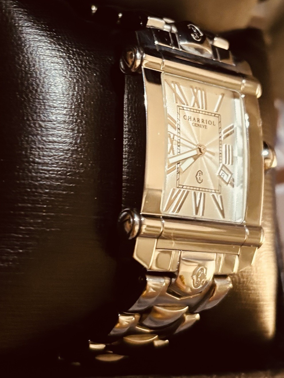 Charriol Columbus Wristwatch 30mm Shiny SS Swiss #4270 Ref CCSTRX9 Box Large 9”