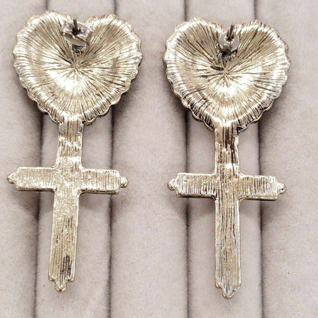 Excellent+++ HONEY mi HONEY Heart Rosary Design Earrings