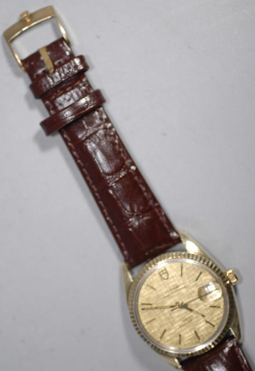 Rolex Tudor Prince OysterDate Solid Gold Bezel & Gold Capped Case 90735 – Rare!