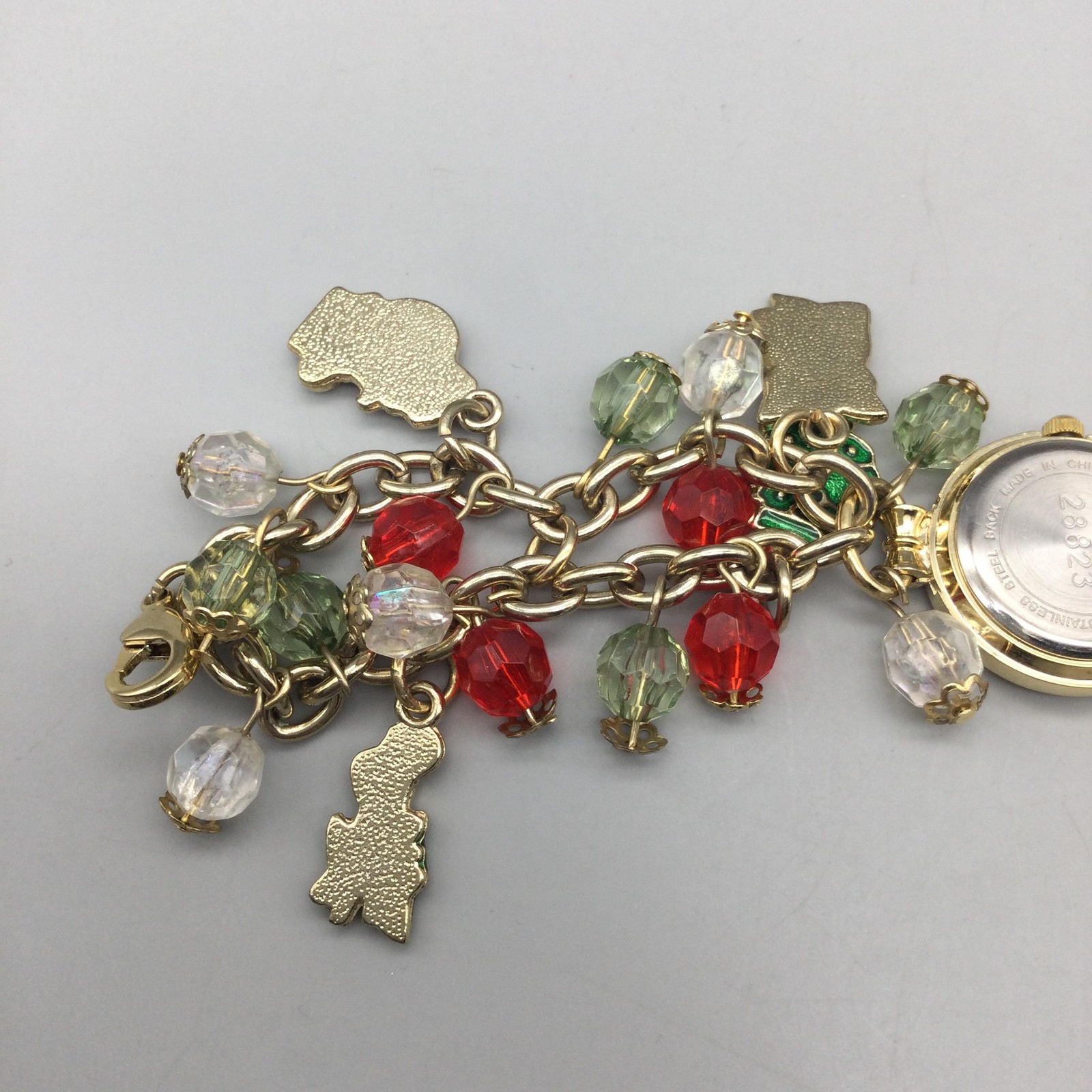 Kim Rogers Womens Watch 24mm Gold Tone Christmas Bracelet New Battery 7.25″