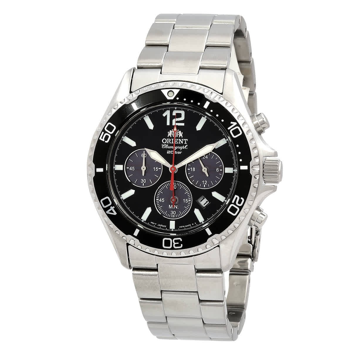 Orient Sports Solar Powered Chronograph Black Dial Men’s Watch RA-TX0202B10B