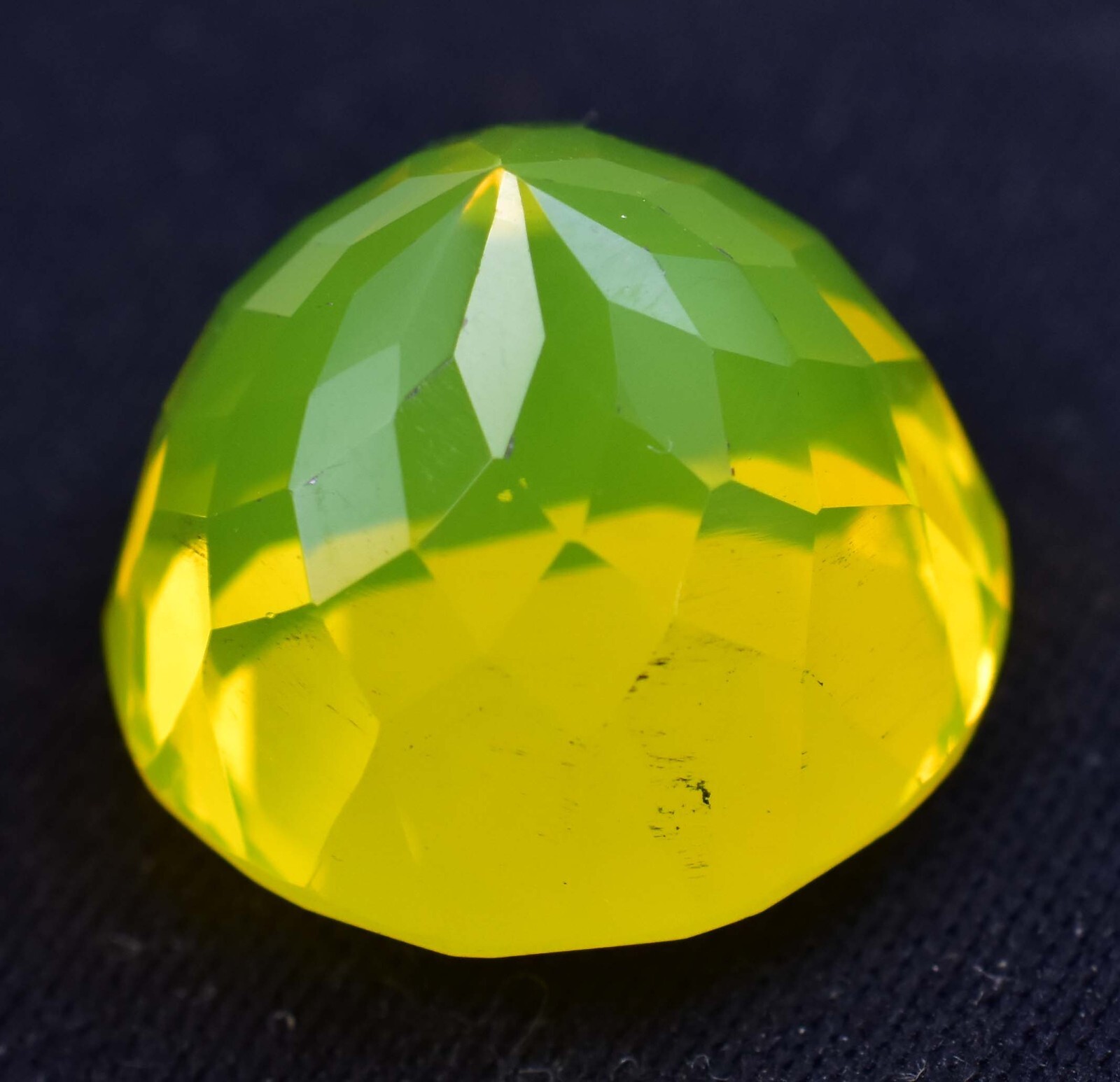 20.00 Ct Natural NEON Yellow Opal Certified 15.80 x 15.80 mm Flawless Gemstone