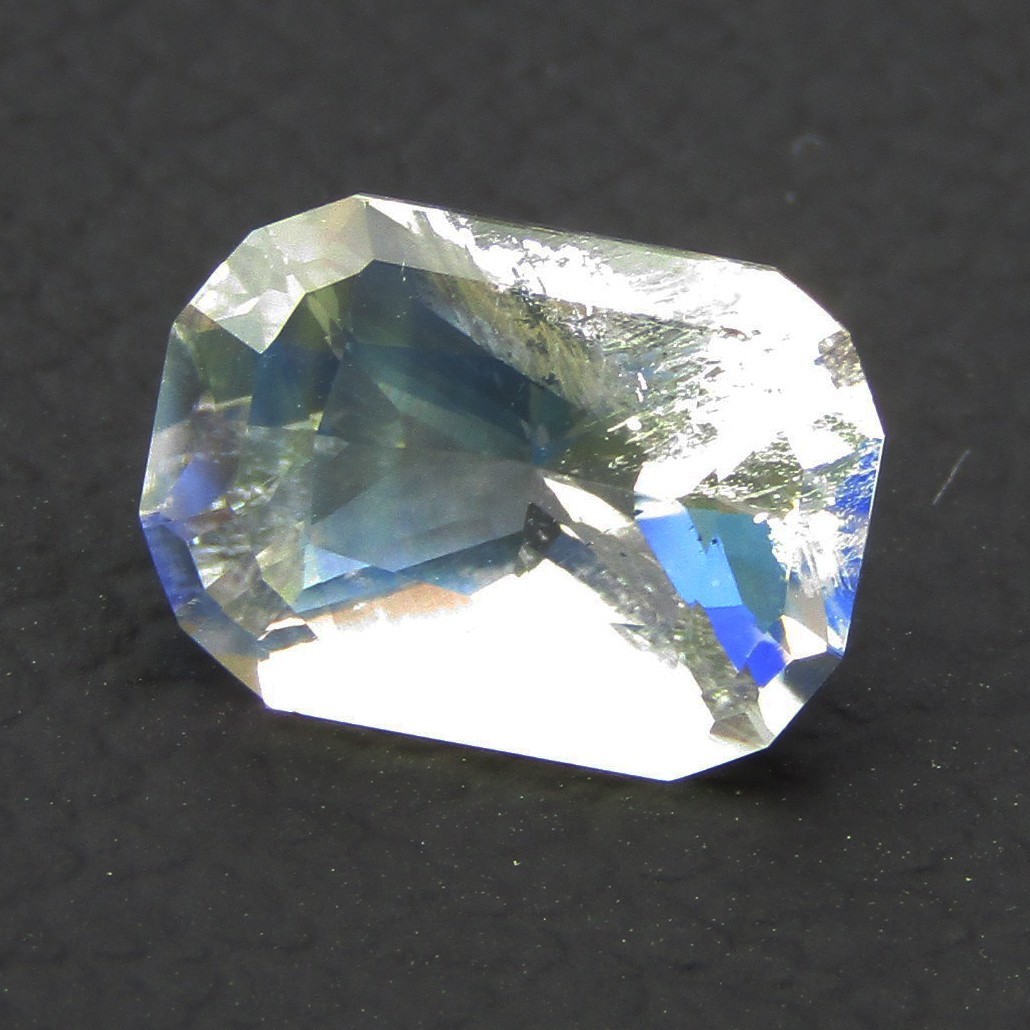 2.79Cts Natural Rainbow Moonstone 10.5×7.5×5.7mm Radiant Cut Madagascar Gemstone