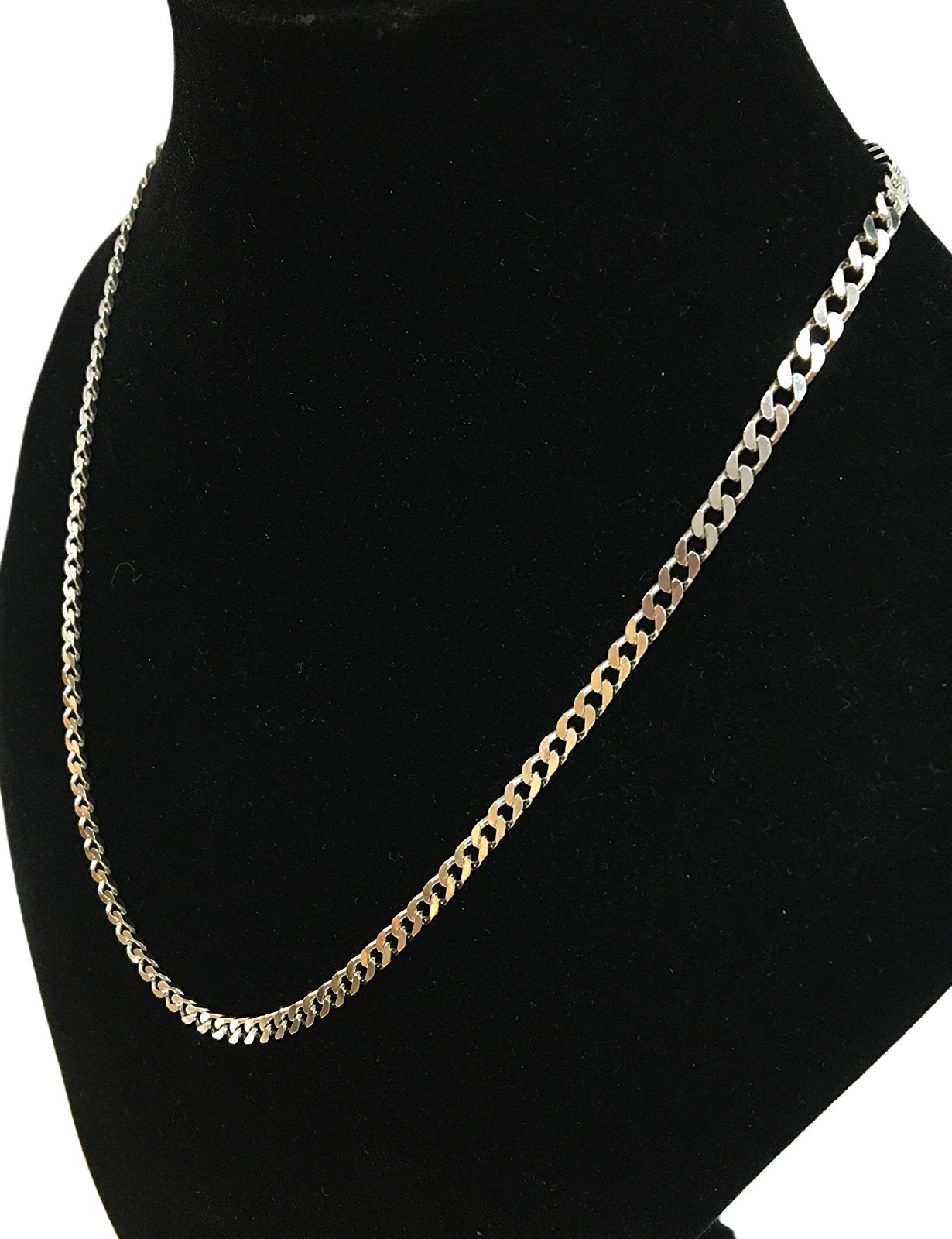 PGDA Italian Sterling Silver .925 Curb Link Diamond Cut Chain Necklace 15.7g