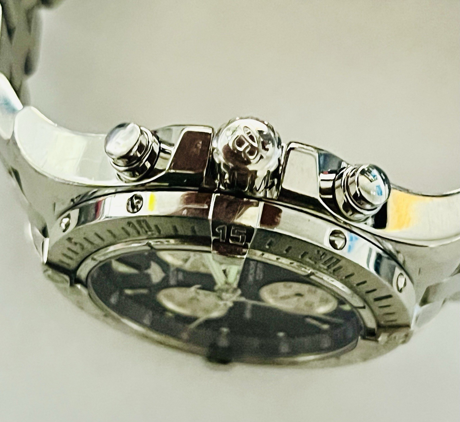 Breitling Colt A73380 Quartz Movement SS Chronograph Black Dial Watch 40mm