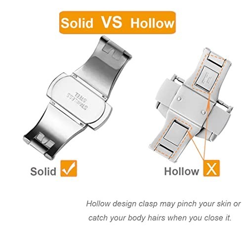 Watch Band Deployant Clasp Butterfly Push Button Buckle Stainless Steel For
