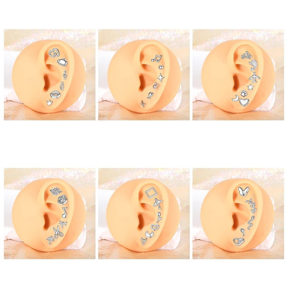 316L Steel Internally Threaded Labret Stud 16G Ear Cartilage Helix Tragus Ring