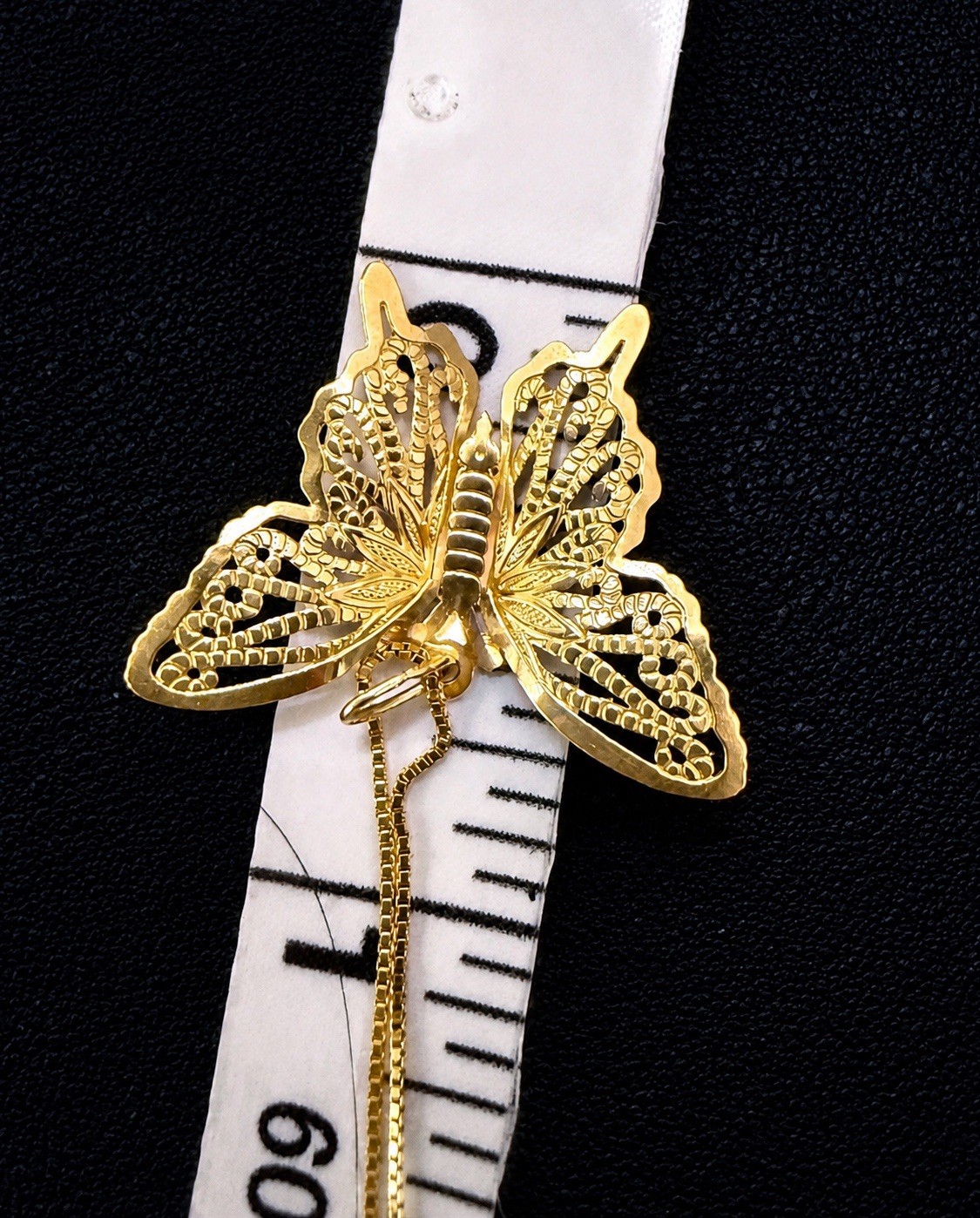 Vintage 14k Yellow Gold Open-Wing Butterfly Pendant & 18” 14kY Chain