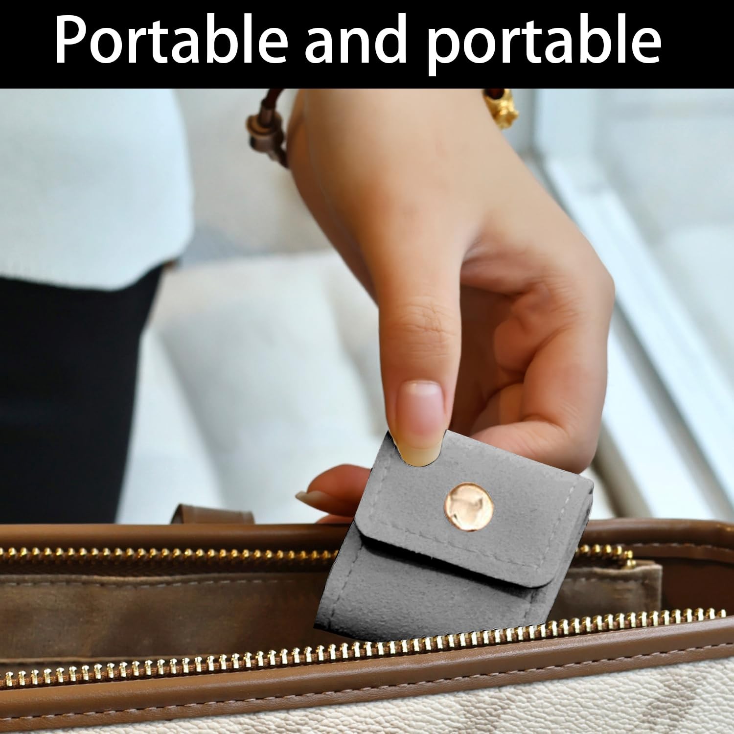Mini Travel Jewelry Bag Mini Travel Jewelry Roll Bag with Buckle Portable Jew…