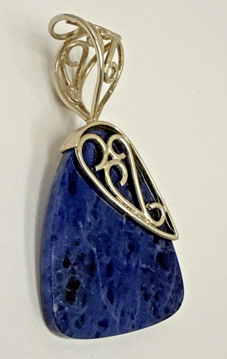 Jay King DTR Mine Finds Sodalite Pendant 925 Sterling Rich Royal Blue READ