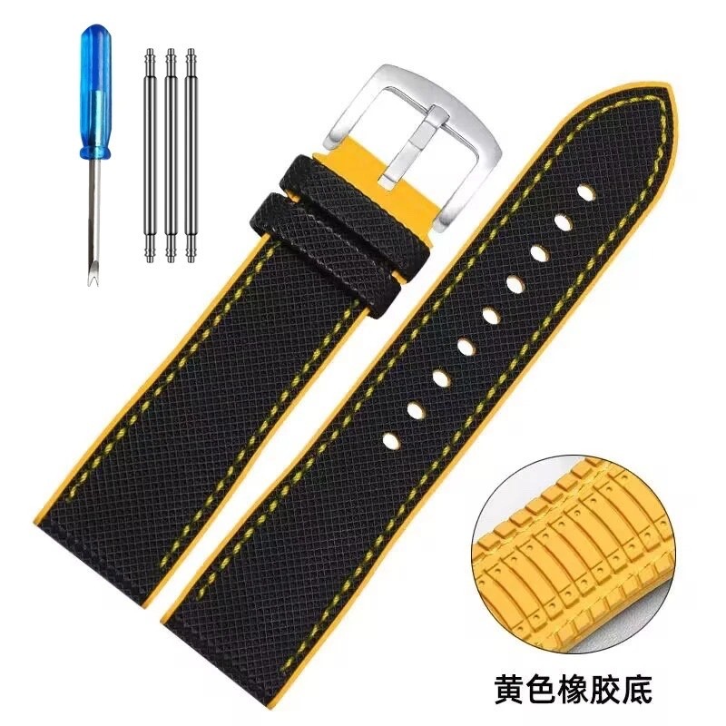 20/22mm Universal Watch Band Nylon Silicone Rubber Watch Strap
