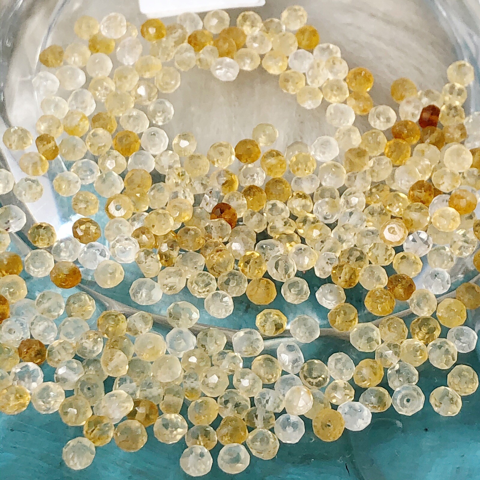 Yellow Hessonite Ombre 3mm Garnet Gemstones Loose Beads Jewelry Making