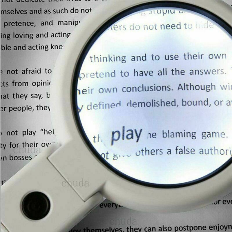 Desktop Foldable 5X 11X Lighted Magnifier 8 LED Hands Free Table Stand