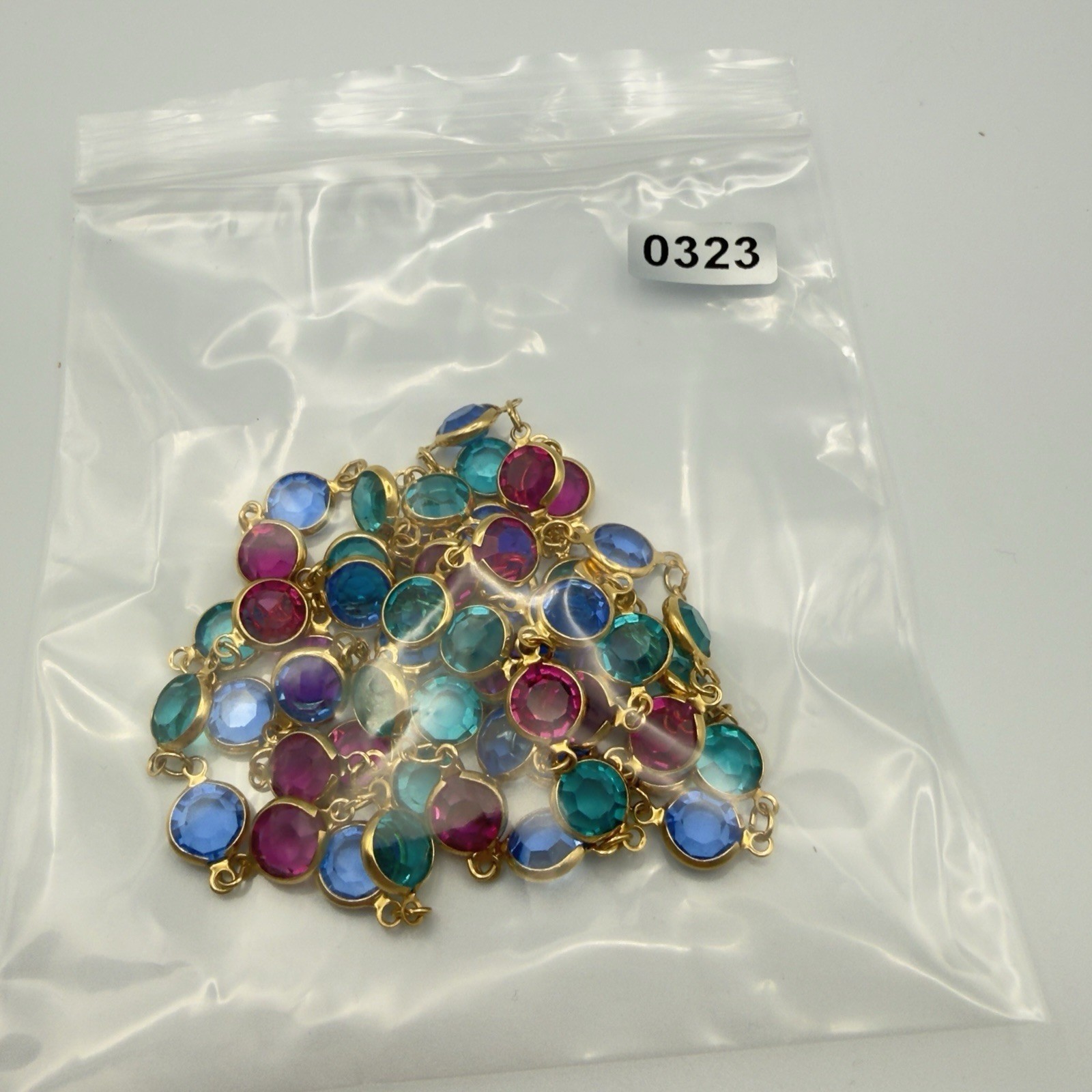 Swarovski Crystal Station Necklace 32in Endless Multicolor Gold Tone Signed Long