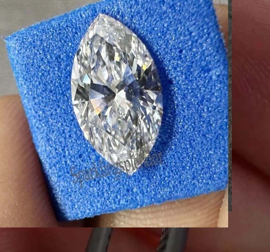 Lab-Grown 1.7 Ct CVD Diamond Marquise Shape D Color IF Grade IGL Gemstone 6YHP
