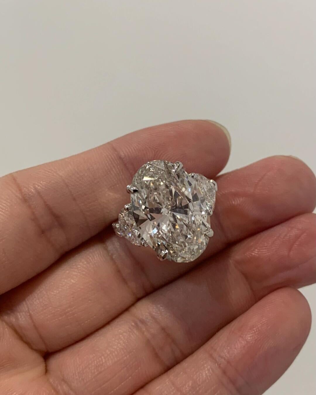 6.50 CT Oval Cut Lab Grown Engagement Diamond Ring Gift Solid 14K White gold