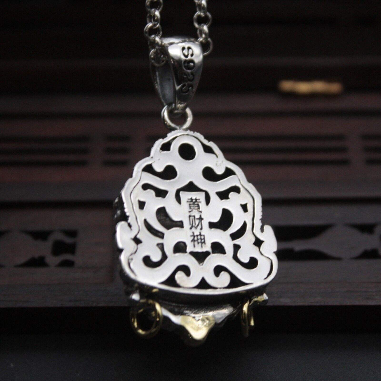 Pure S925 Sterling Silver Men Women Bless Lucky Patronus God Of Wealth Pendant
