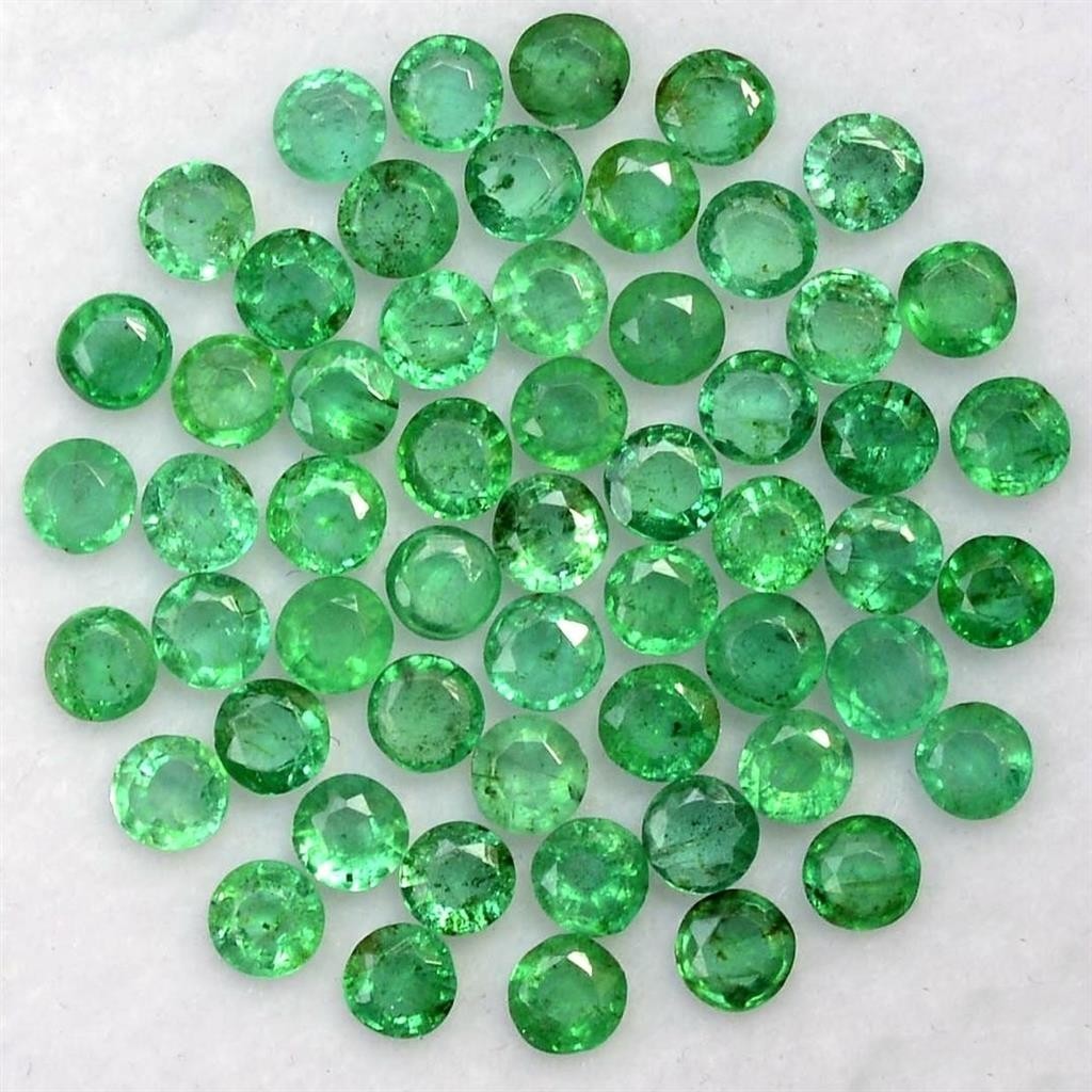 Wholesale Lot 3mm to 4mm Round Facet Zambian Emerald Loose Calibrated Gemstone