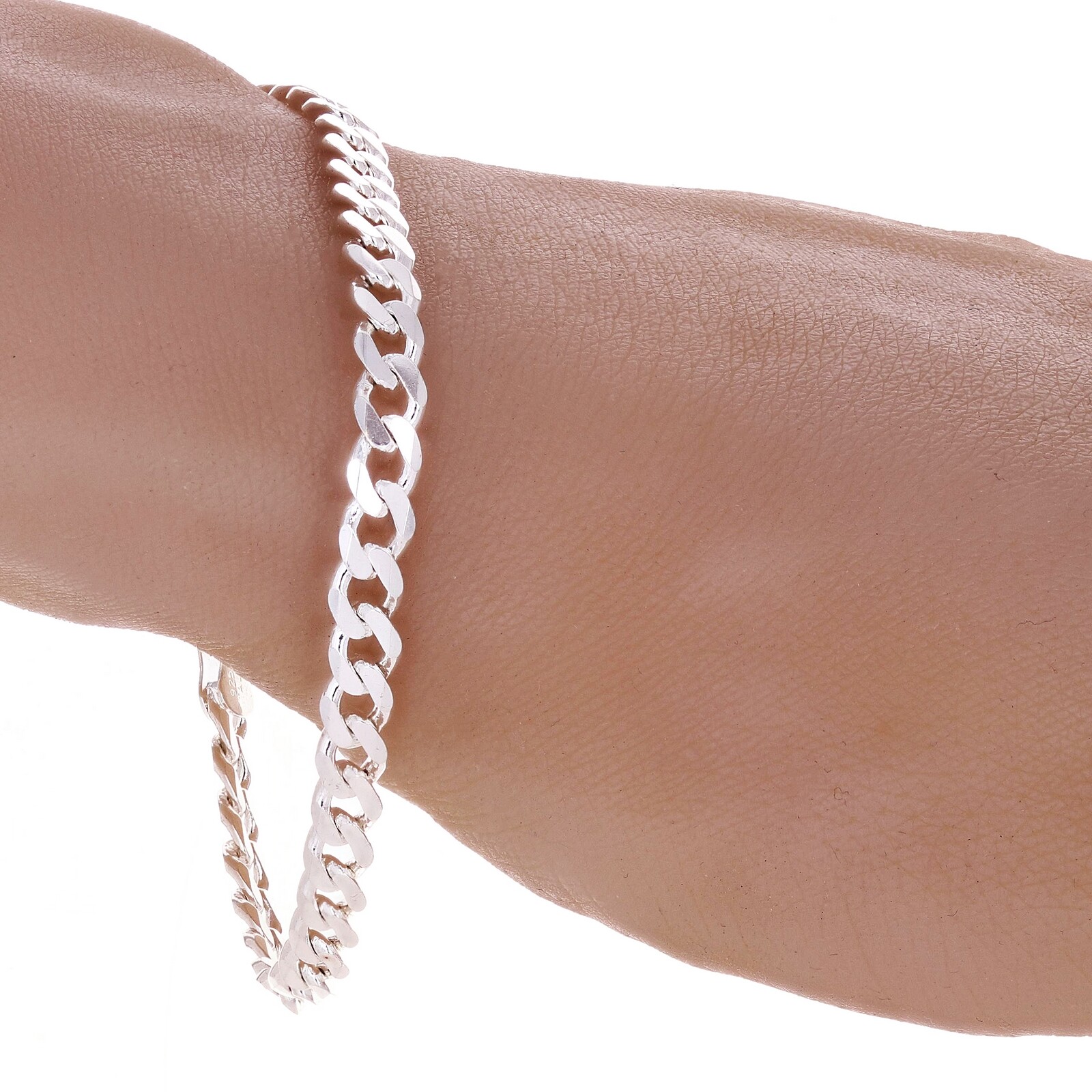 925 Sterling Silver Solid Cuban Link Bracelet 5.25mm 7″ 8.8grams