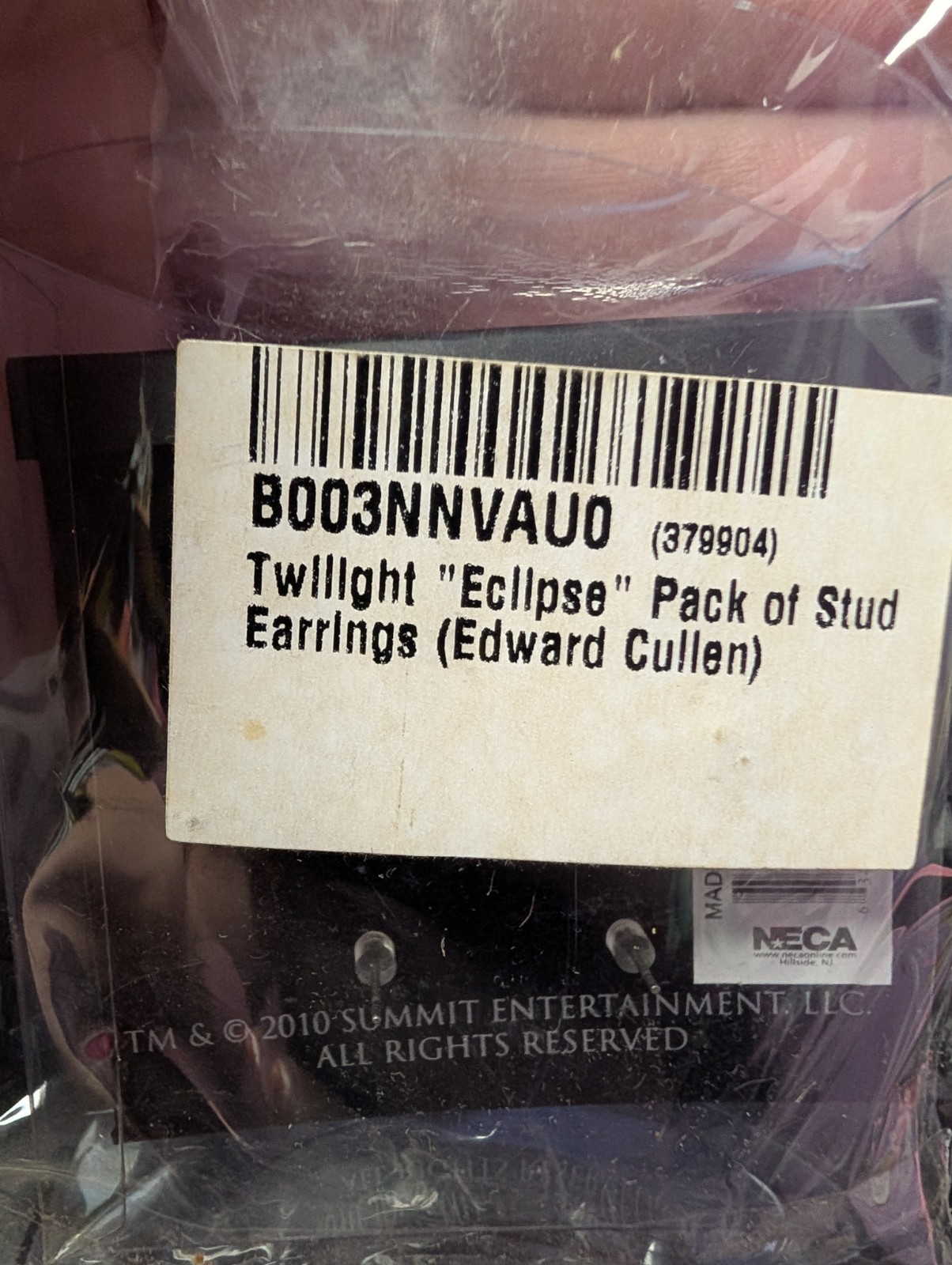 The Twilight Saga 3 Pairs Of Earrings Team Edward NEW SEALED time capsule 2010