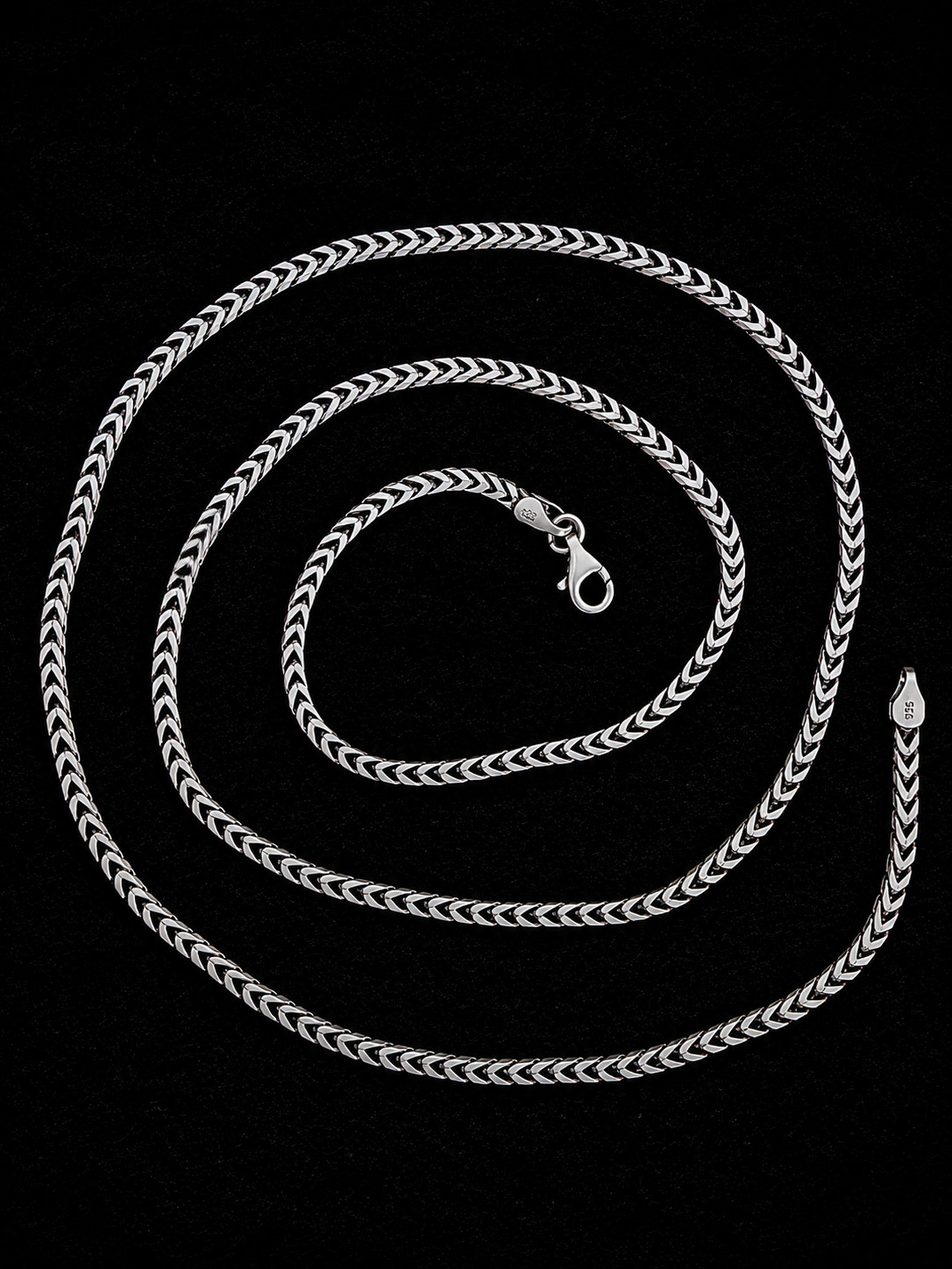 Solid 925 Silver Amberta Franco Chain Necklace Made in Italy 19g – 25.5″